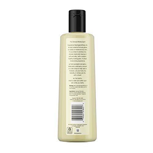 Neutrogena Lightweight Body Oil for Dry Skin, Sheer Body Moisturizer in Light Sesame Formula, 16 fl. oz