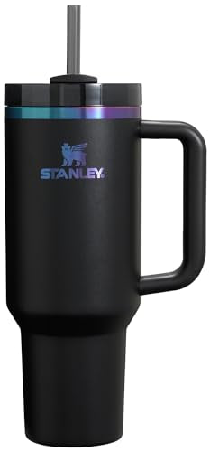 STANLEY Quencher H2.0 Tumbler with Handle and Straw 40 oz | Flowstate 3-Position Lid | Cup Holder Compatible for Travel | Insulated Stainless Steel Cup | BPA-Free | Black Chroma