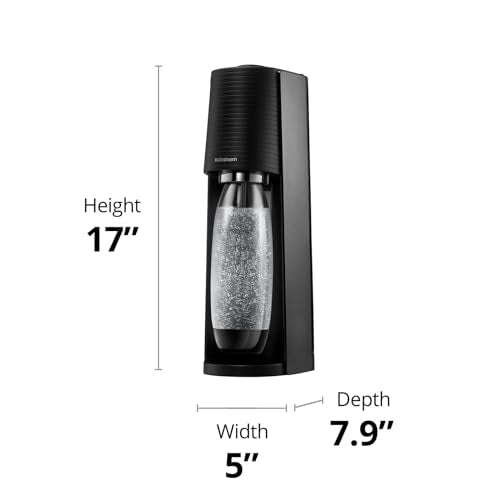 SodaStream Terra Sparkling Water Maker Bundle (Black), with CO2, DWS Bottles, and Bubly Drops Flavors