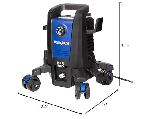 Westinghouse ePX3100 Electric Pressure Washer, 2300 Max PSI 1.76 Max GPM with Anti-Tipping Technology, Onboard Soap Tank, Pro-Style Steel Wand, 5-Nozzle Set, for Cars/Fences/Driveways/Home/Patios