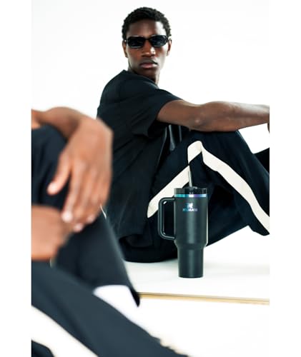 STANLEY Quencher H2.0 Tumbler with Handle and Straw 40 oz | Flowstate 3-Position Lid | Cup Holder Compatible for Travel | Insulated Stainless Steel Cup | BPA-Free | Black Chroma