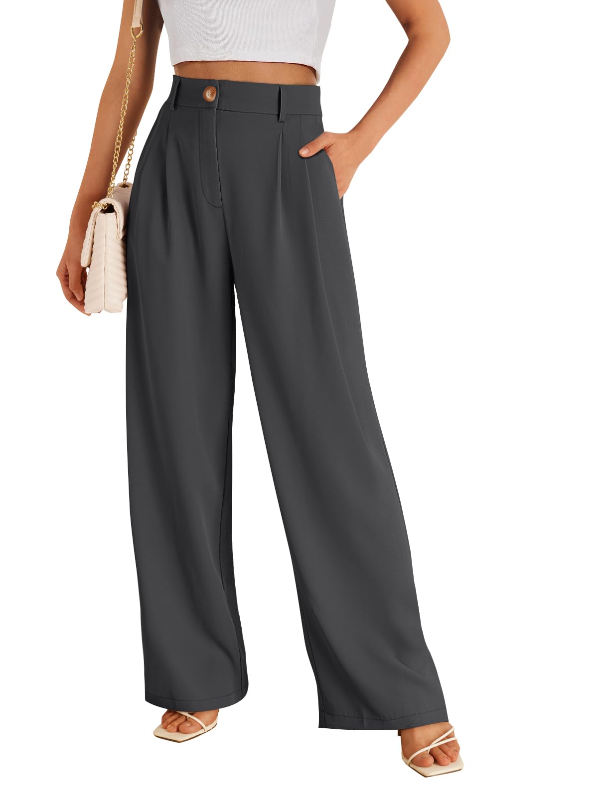 LILLUSORY Wide Leg Dress Pants Women's High Waisted Dressy Trousers