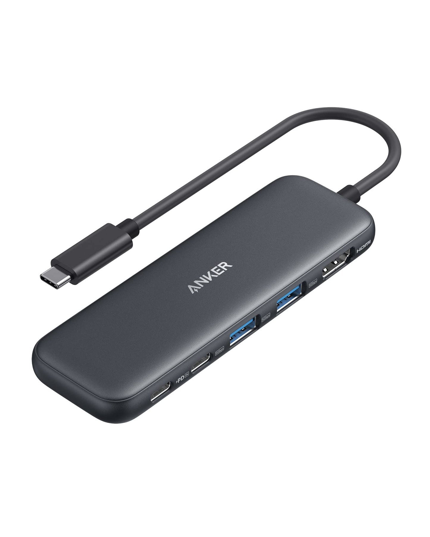 Anker USB C Hub, 5-in-1 USBC to HDMI Splitter with 4K Display, 1 x Powered USB-C 5Gbps & 2×Powered USB-A 3.0 5Gbps Data Ports for MacBook Pro, MacBook Air, Dell and More