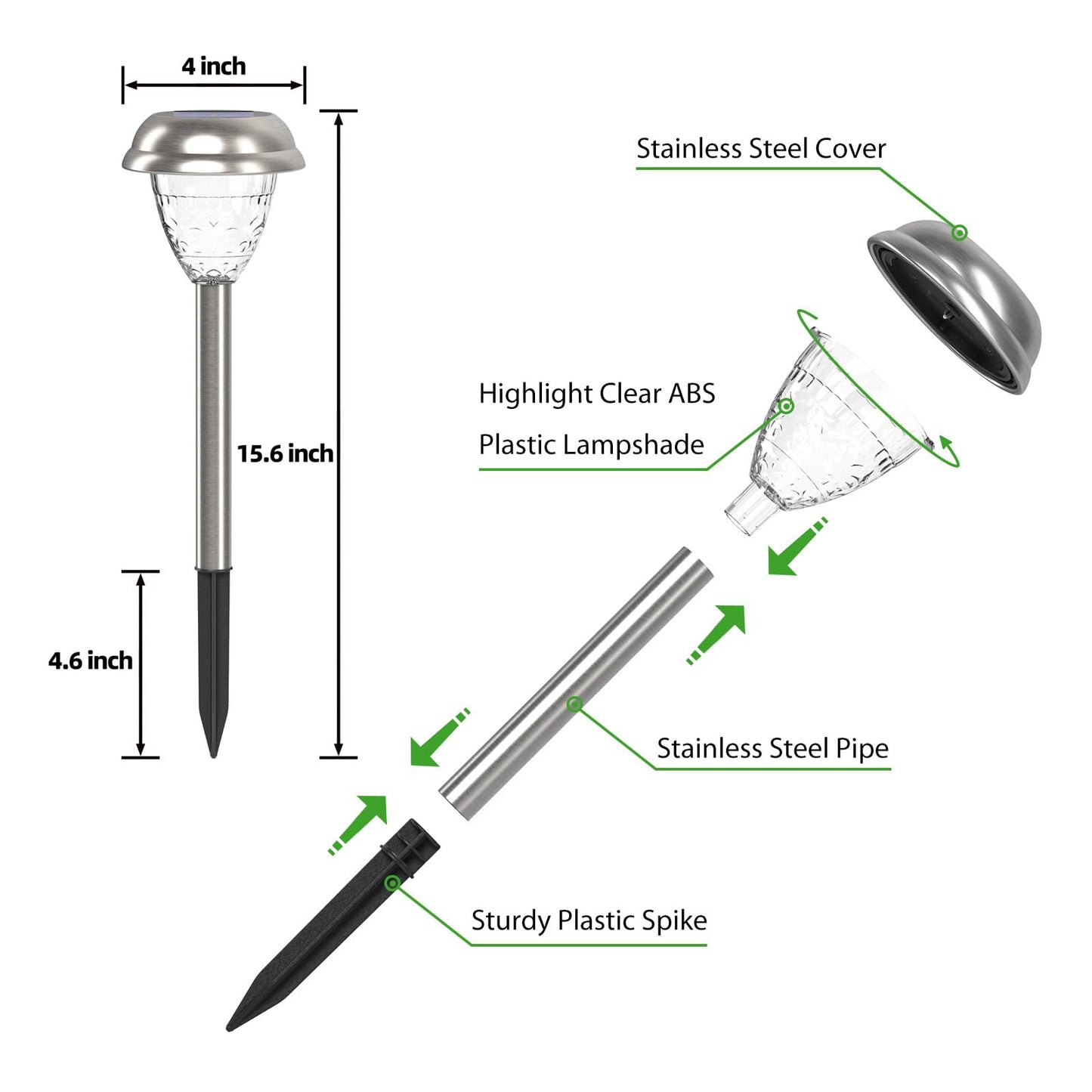 Twinkya 6 Pack Solar Lights Outdoor Waterproof Decorative Solar Garden Light for Outside Bright Led Solar Powered Pathway Landscape Lighting for Yard Path Backyard Walkway Sidewalk Patio Decor (White)