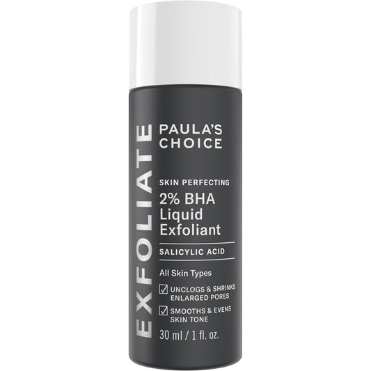 Paula's Choice Skin Perfecting 2% BHA Liquid Salicylic Acid Exfoliant, Gentle Facial Exfoliator for Blackheads, Large Pores, Wrinkles & Fine Lines, Travel Size, 1 Fluid Ounce
