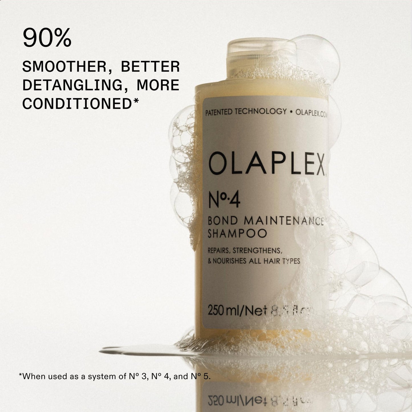 Olaplex No. 4 Bond Maintenance Shampoo, Repairs, Strengthens, & Nourishes All Hair Types, Adds Shine & Leaves Hair Feeling Soft, 8.5 fl oz