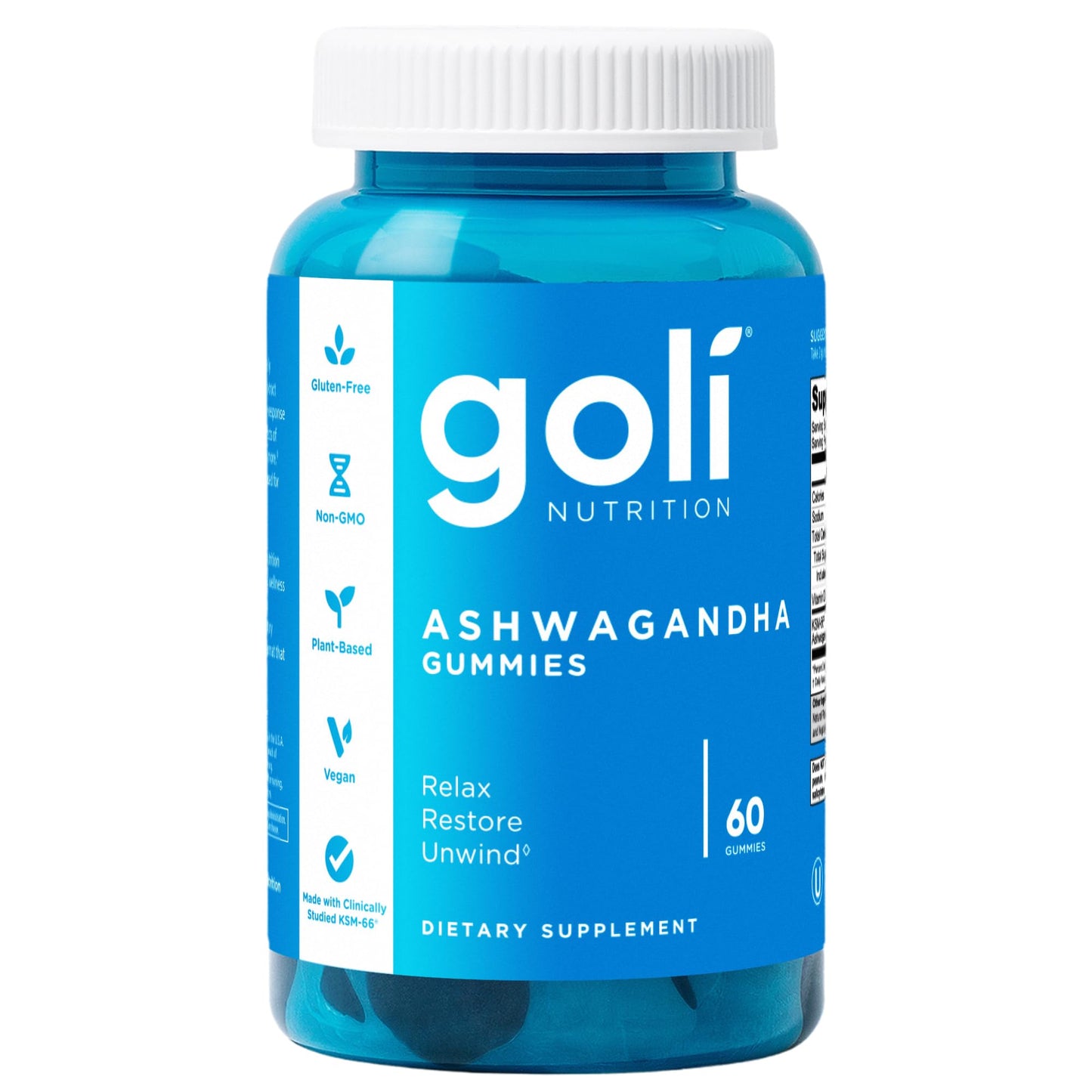 Goli Ashwagandha & Vitamin D Gummy - 180 Count - Mixed Berry, KSM-66, Vegan, Plant Based, Non-GMO, Gluten-Free & Gelatin Free Relax. Restore. Unwind, Pack of 3