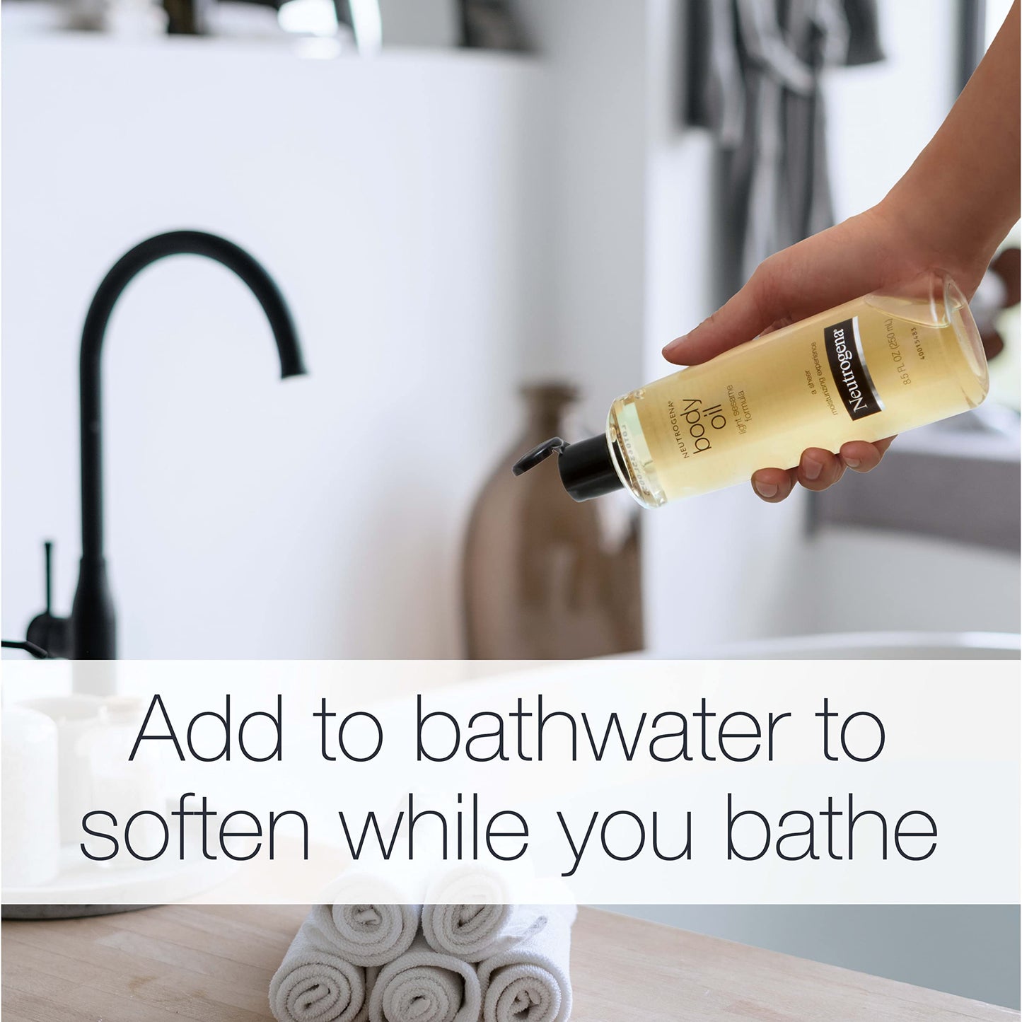 Neutrogena Lightweight Body Oil for Dry Skin, Sheer Body Moisturizer in Light Sesame Formula, 16 fl. oz