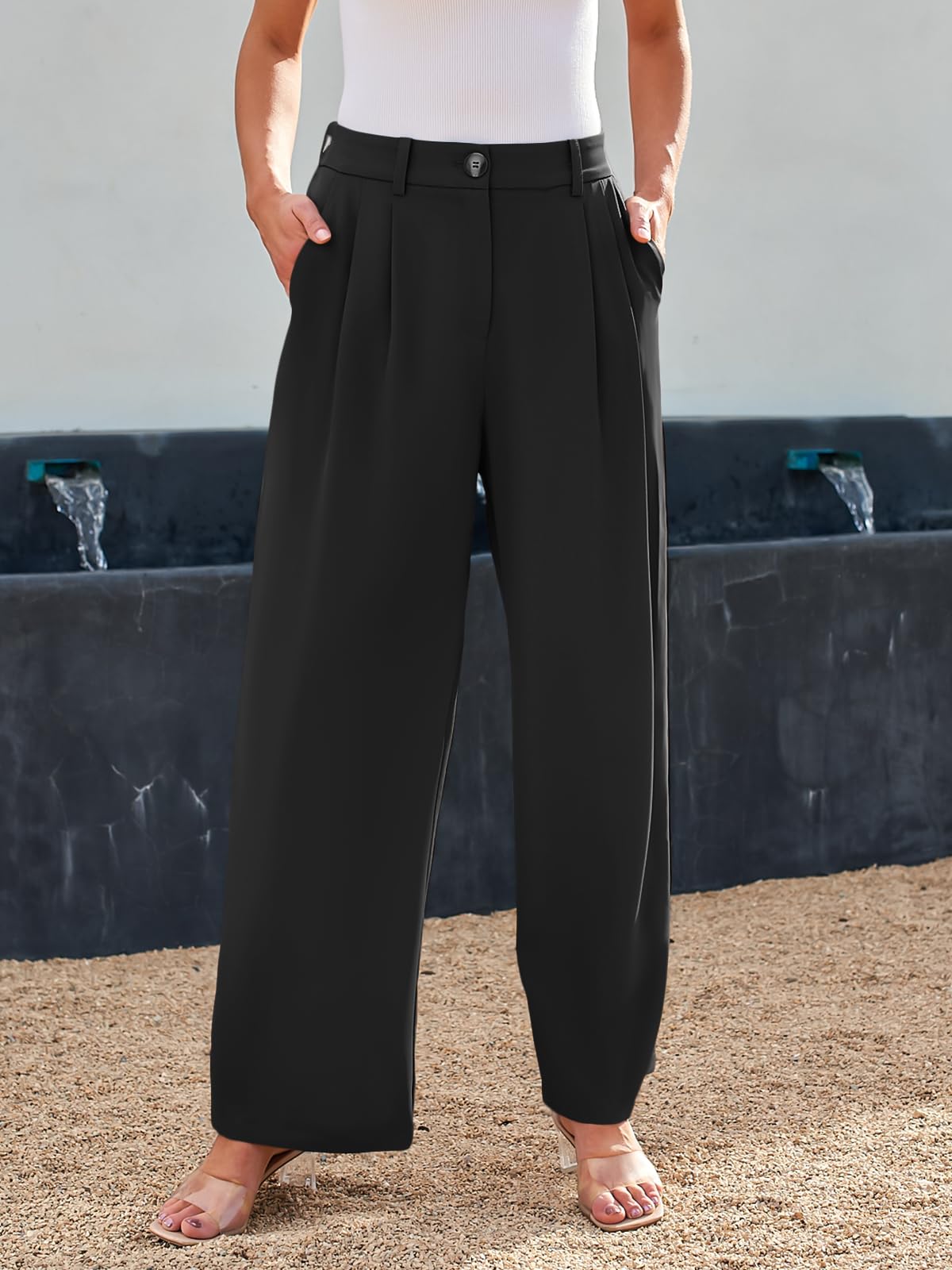 LILLUSORY Wide Leg Dress Pants Women's High Waisted Dressy Trousers