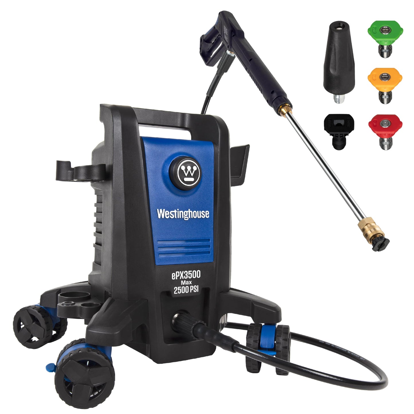 Westinghouse ePX3100 Electric Pressure Washer, 2300 Max PSI 1.76 Max GPM with Anti-Tipping Technology, Onboard Soap Tank, Pro-Style Steel Wand, 5-Nozzle Set, for Cars/Fences/Driveways/Home/Patios