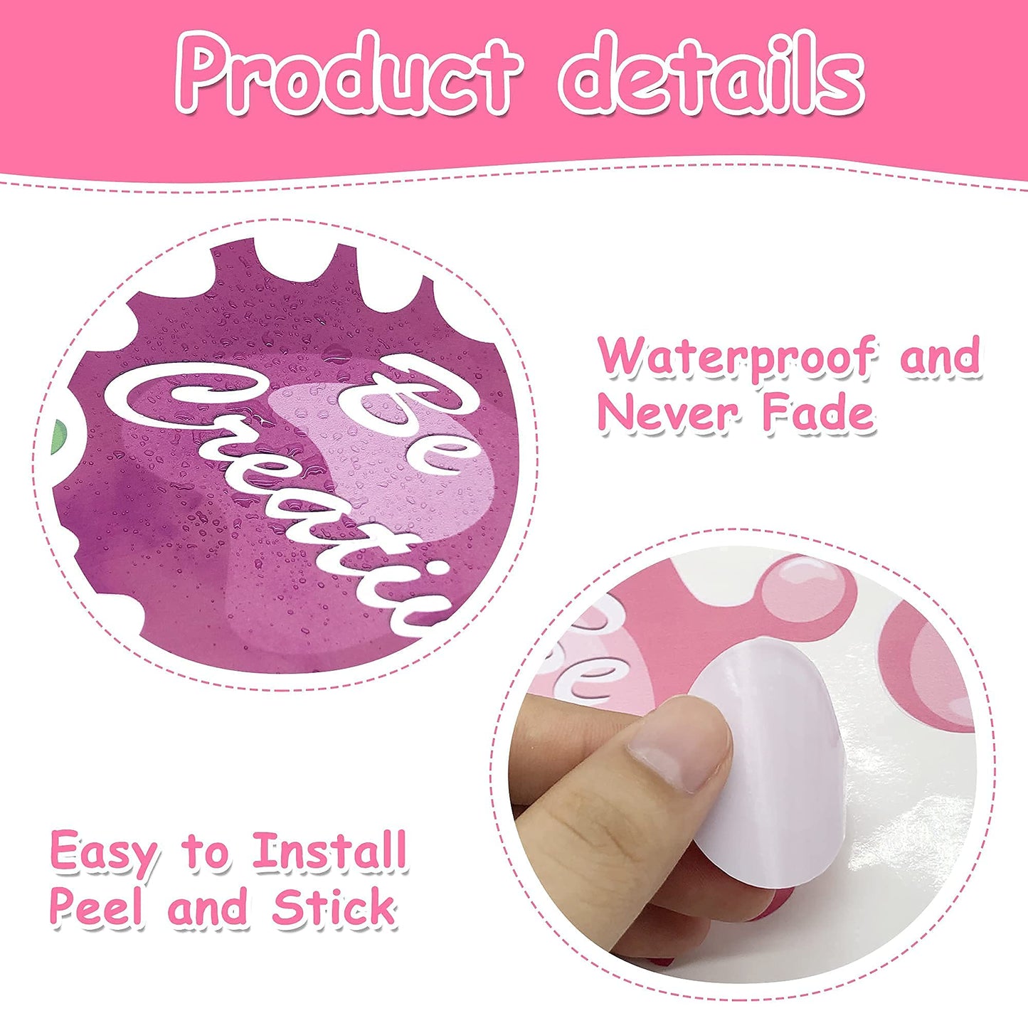 Colorful Inspirational Quote Wall Stickers Watercolor Paint Ink Splatter Splotches Wall Decals Motivational Letter Positive Sayings Phrases Educational Wall Sticker for Kids Classroom Playroom School