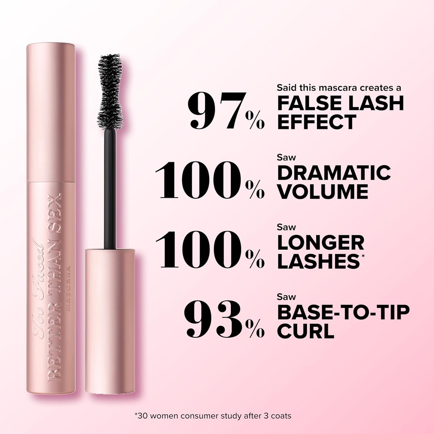Too Faced Foreplay & Better Than Sex Duo | Dramatic Volume + Length Mascara and Primer Gift Set, 0.54 Fl Oz, Black