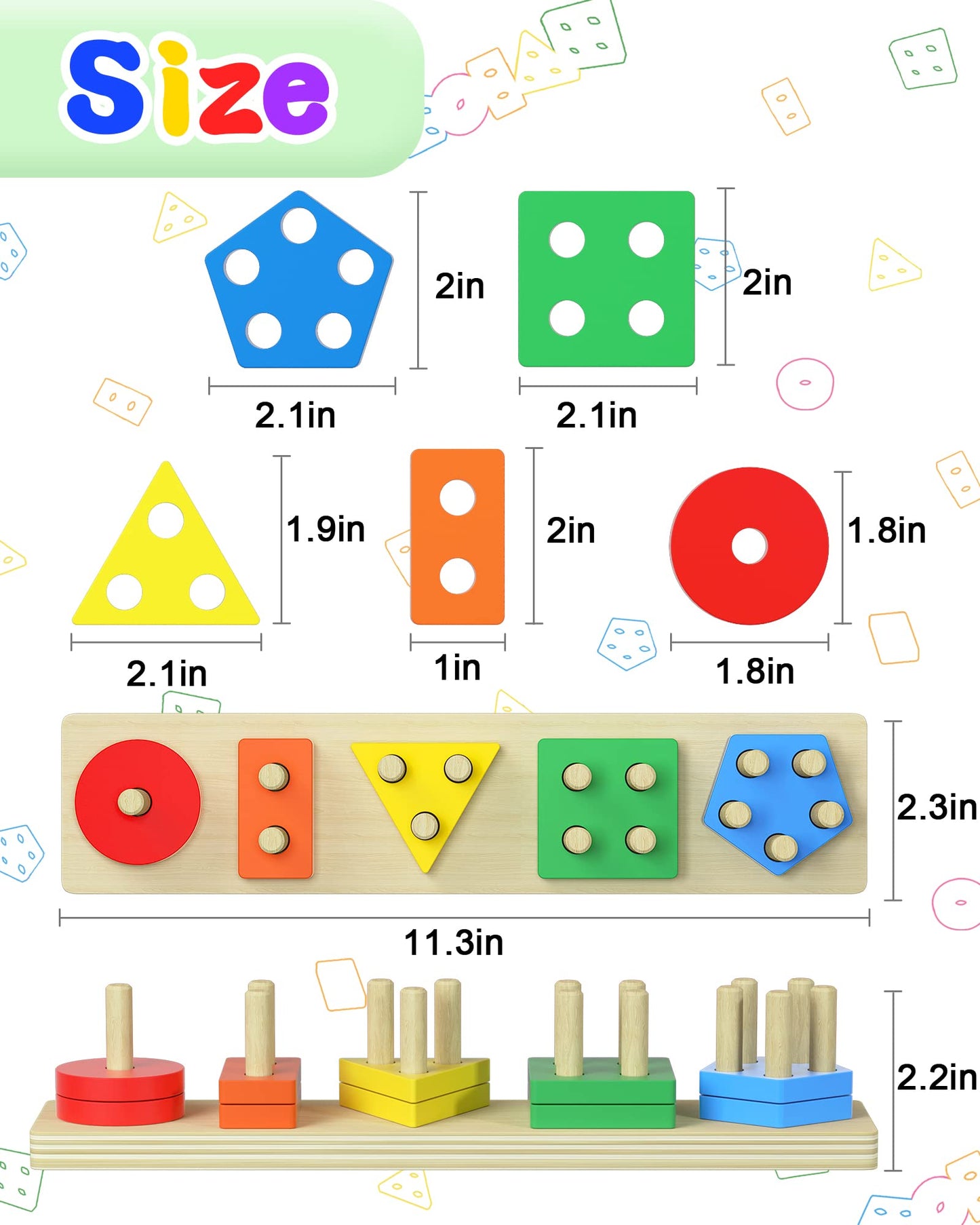 Yetonamr Montessori Toys for 1 2 3 Years Old Boys Girls Birthday Gifts, Wooden Sensory Toys for Ages 2-4 Kids Baby, Toddler Easter Basket Stuffers Learning Toy Activities Puzzles Ages 1-3