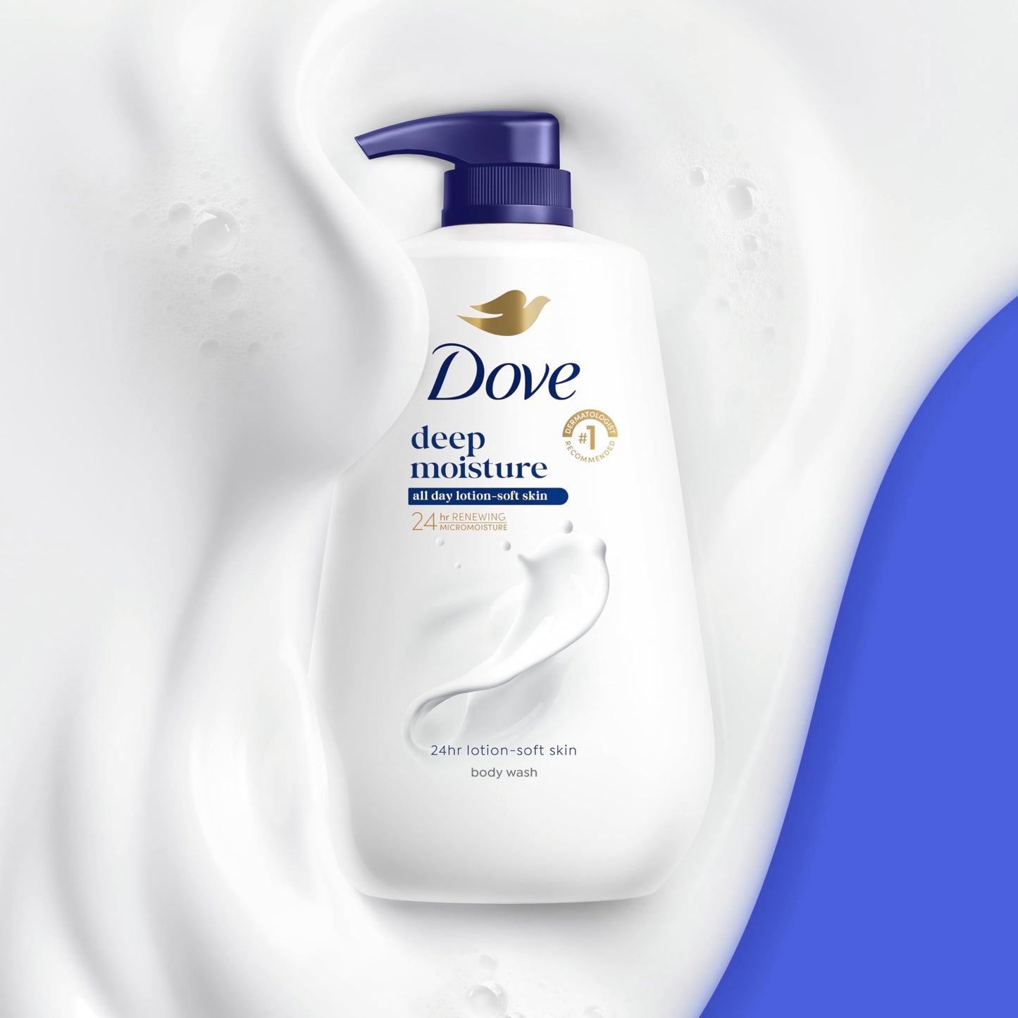 Dove Body Wash with Pump Deep Moisture for 24hr Lotion-Soft Skin Moisture Moisturizing Skin Cleanser with No Sulfates No Parabens 30.6 oz
