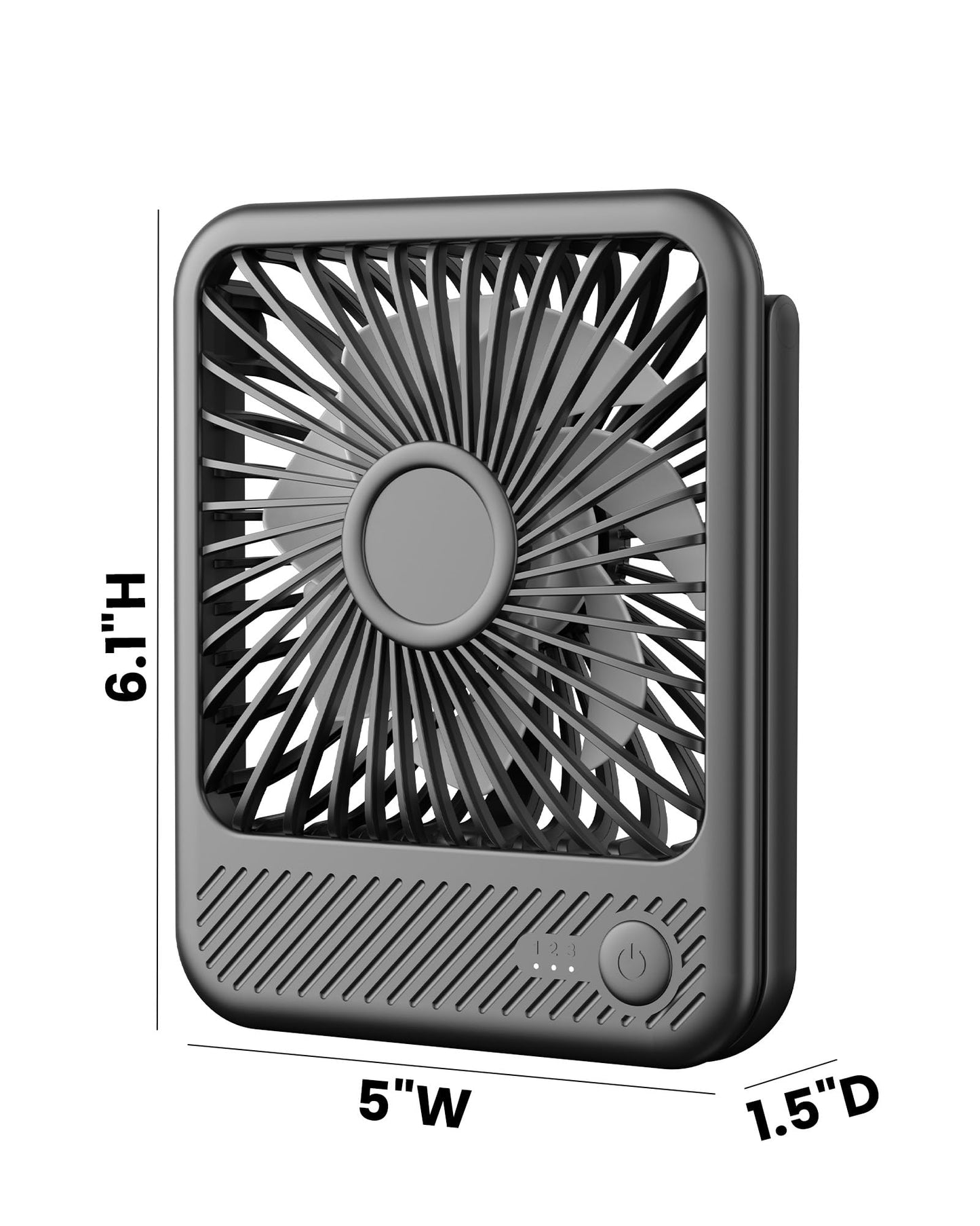 Koonie USB Desk Fan, Strong Wind Ultra Quiet Small Personal Fan with 180° Tilt Folding and 3 Speeds Adjustable, USB-C Corded Powered Mini USB Fan for Office Desktop Bedroom, 5in