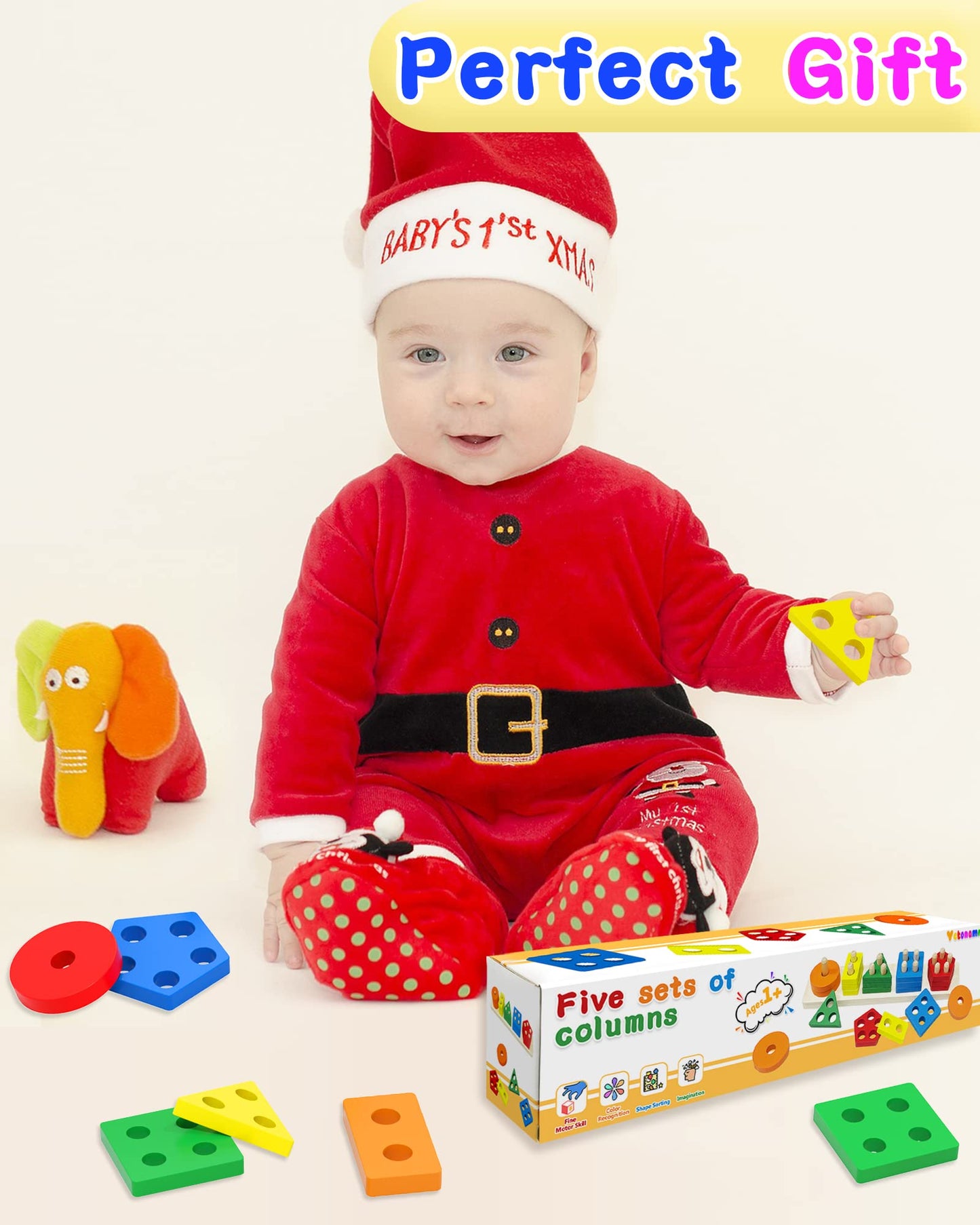 Yetonamr Montessori Toys for 1 2 3 Years Old Boys Girls Birthday Gifts, Wooden Sensory Toys for Ages 2-4 Kids Baby, Toddler Easter Basket Stuffers Learning Toy Activities Puzzles Ages 1-3