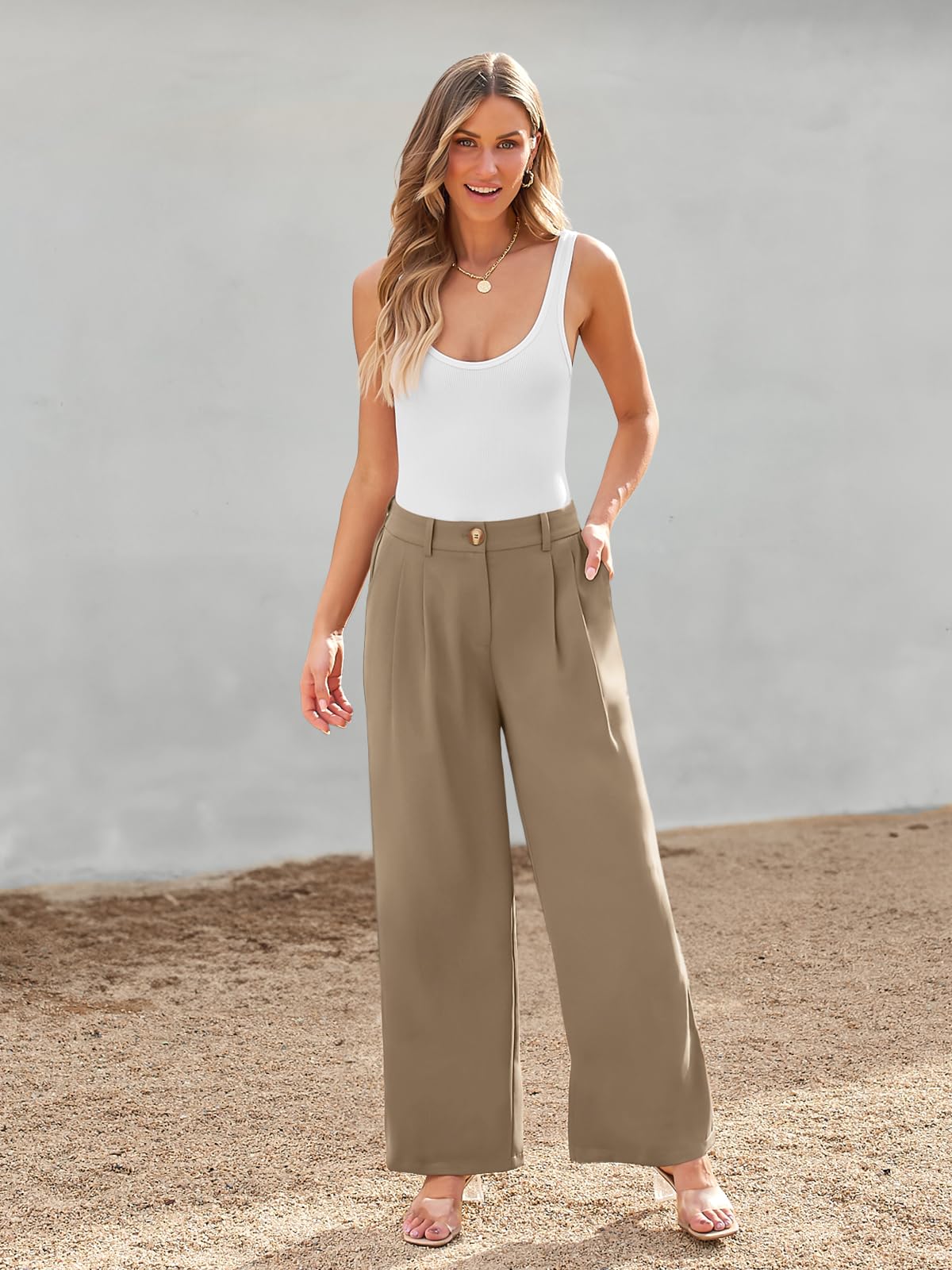 LILLUSORY Wide Leg Dress Pants Women's High Waisted Dressy Trousers