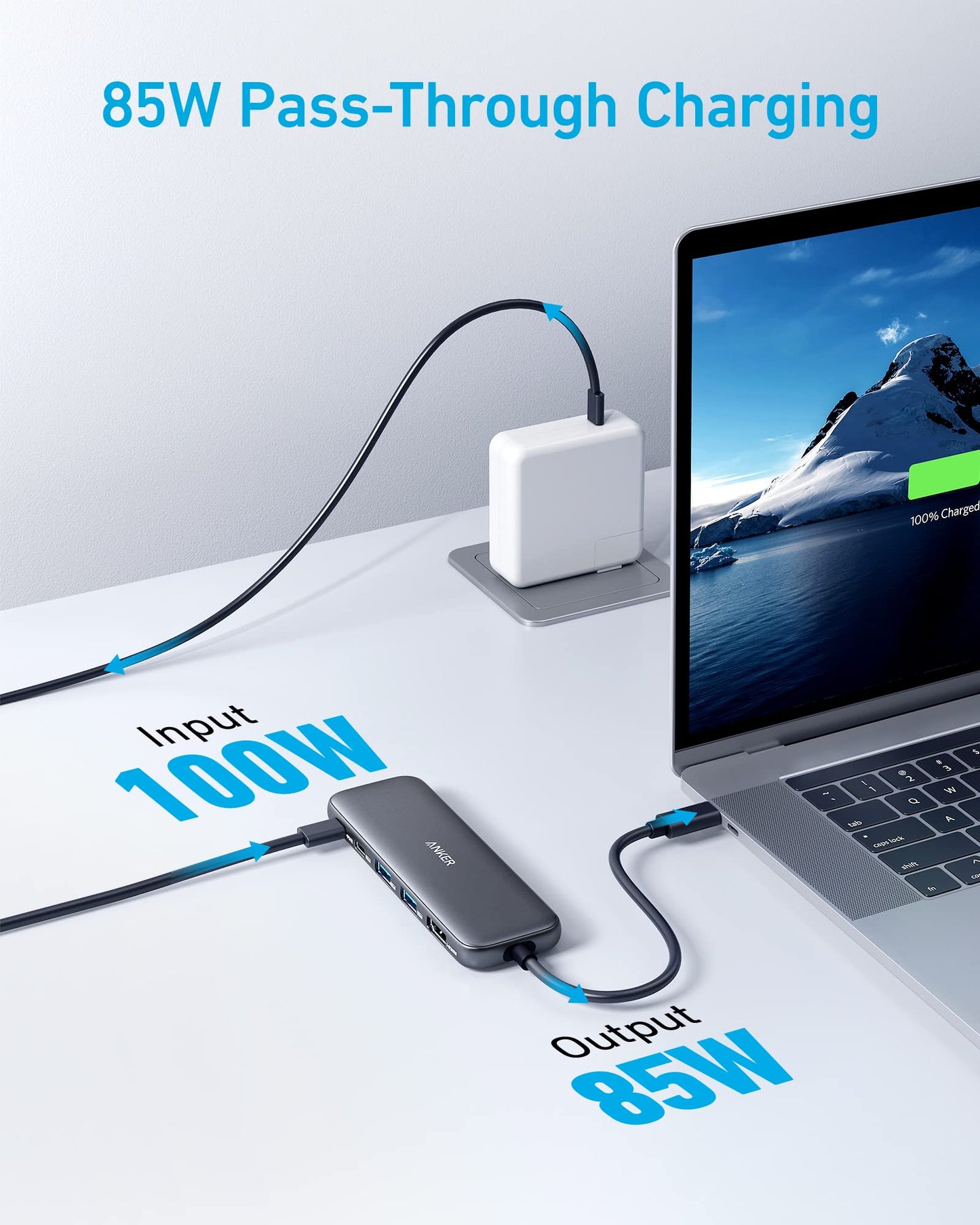 Anker USB C Hub, 5-in-1 USBC to HDMI Splitter with 4K Display, 1 x Powered USB-C 5Gbps & 2×Powered USB-A 3.0 5Gbps Data Ports for MacBook Pro, MacBook Air, Dell and More