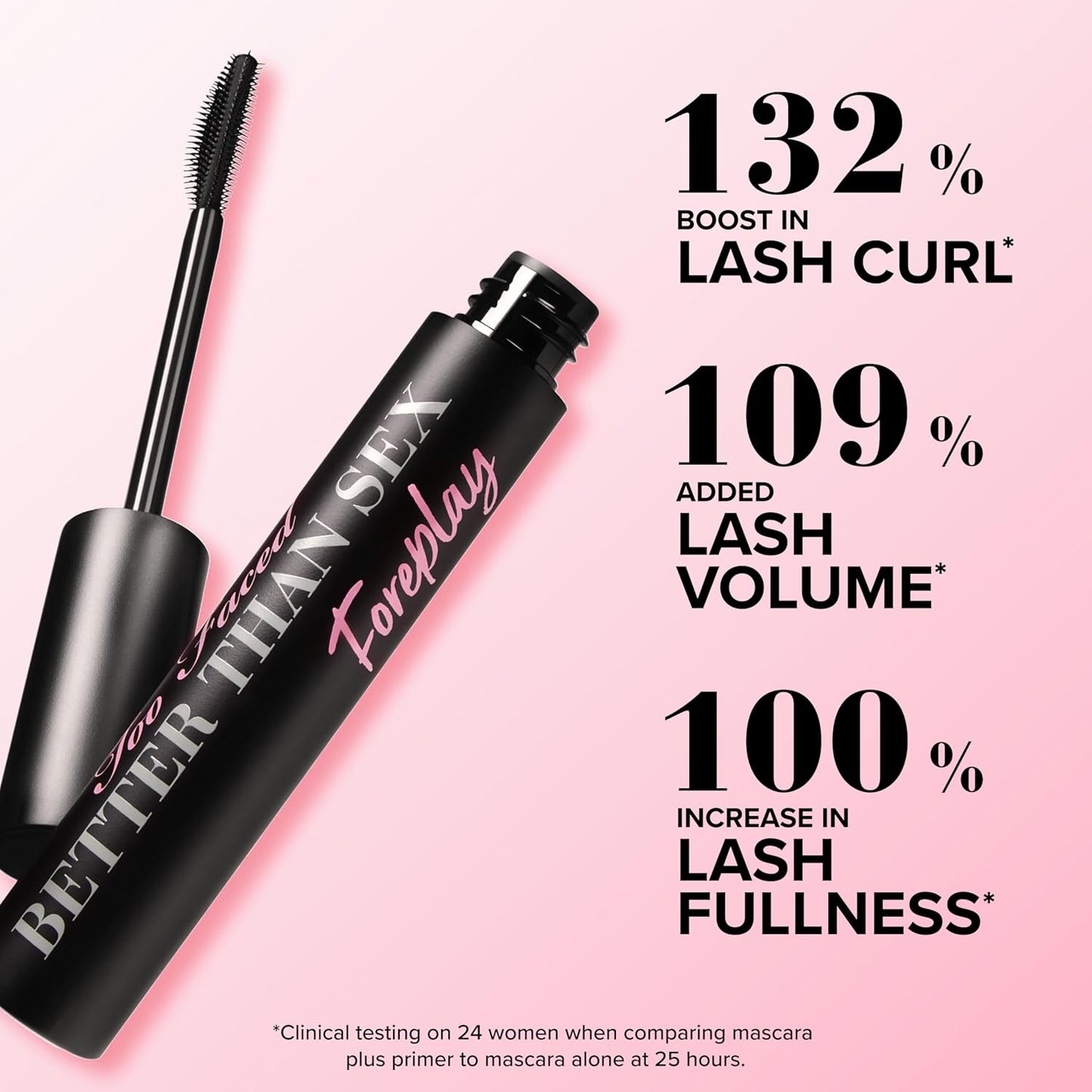 Too Faced Foreplay & Better Than Sex Duo | Dramatic Volume + Length Mascara and Primer Gift Set, 0.54 Fl Oz, Black
