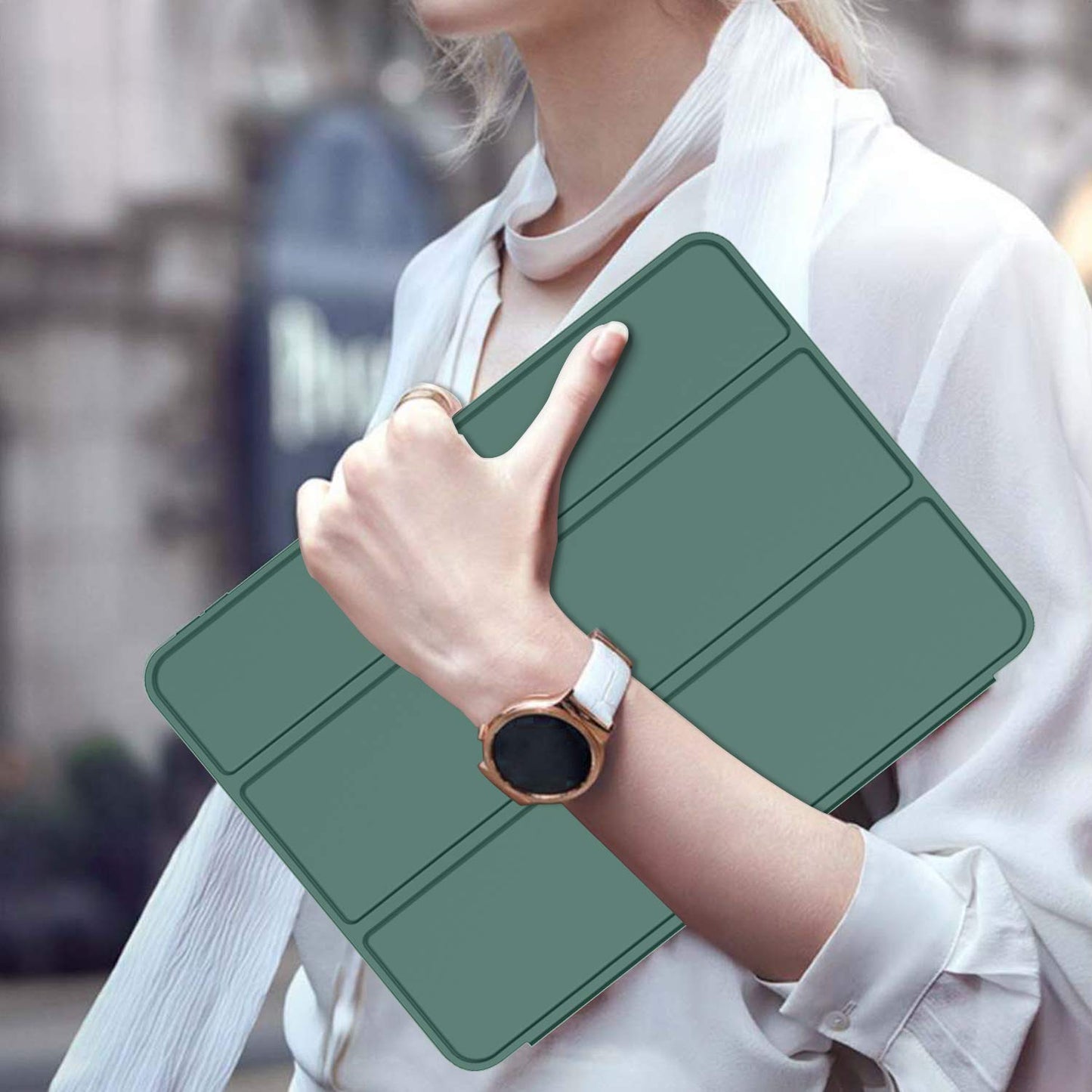 ZryXal iPad Air 11 Inch Case M3 2025 / M2 2024, iPad Air Case 5th Generation/4th Generation 2022/2020 10.9 Inch [Support Touch ID and Auto Wake/Sleep](New Midnight Green)