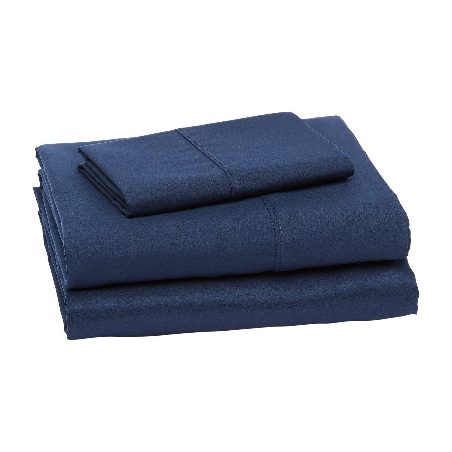 AmazonBasics Microfiber Sheet Set, Twin, Navy Blue