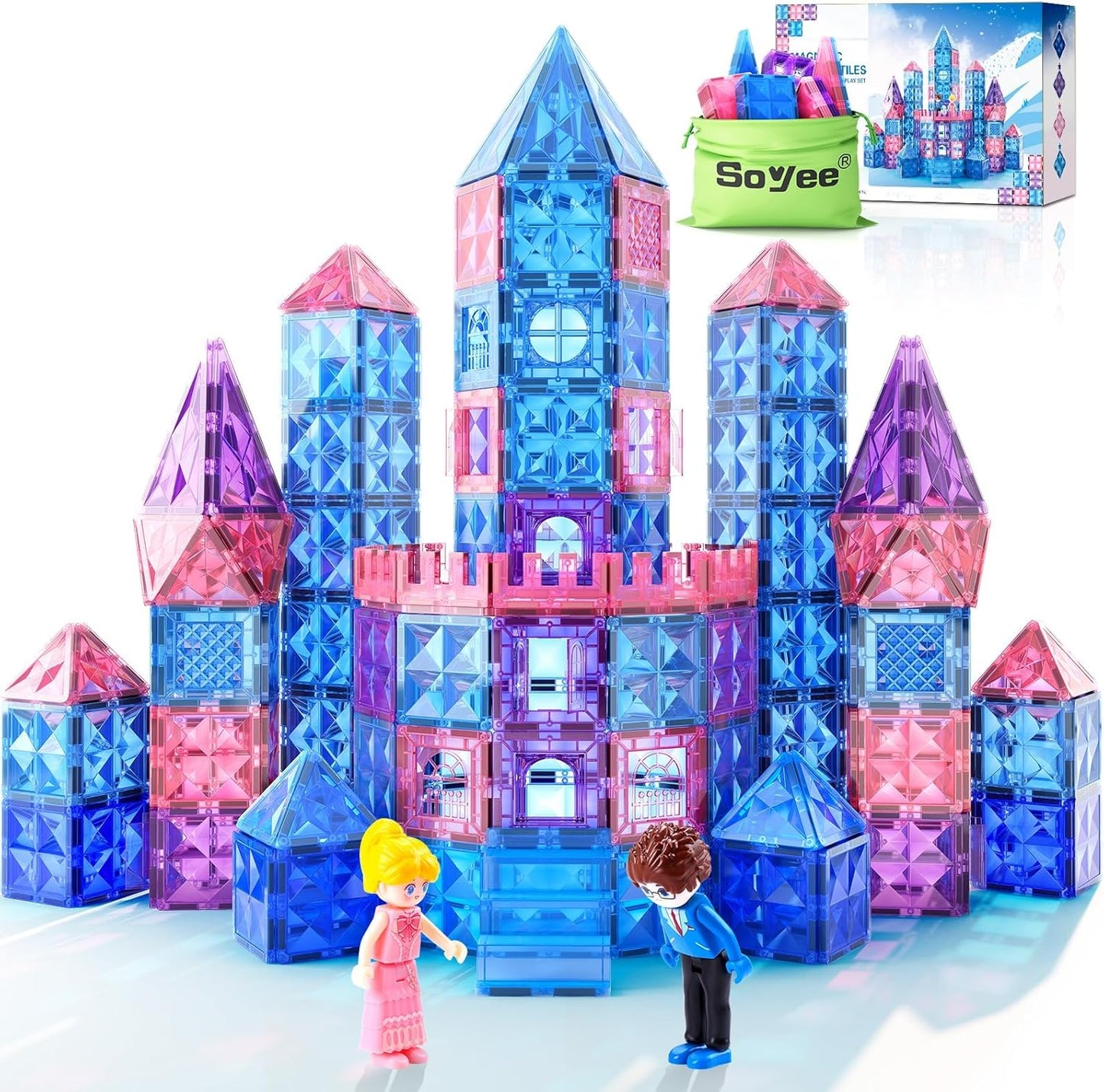 Soyee Diamond Magnetic Building Blocks - Princess Toys for 3-8 Year Old Girls & Boys - 3 4 5 6 Year Old Girl Birthday Xmas Present
