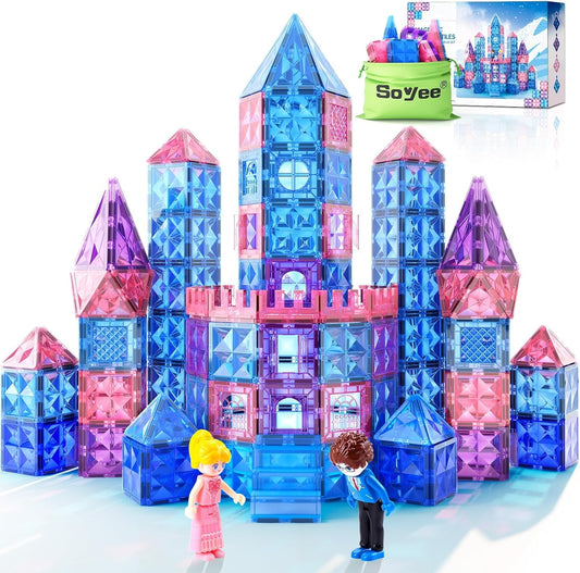 Soyee Diamond Magnetic Building Blocks - Princess Toys for 3-8 Year Old Girls & Boys - 3 4 5 6 Year Old Girl Birthday Xmas Present