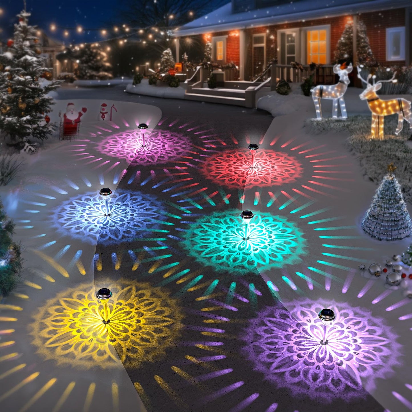 Twinkya 6 Pack Solar Lights Outdoor Waterproof Decorative Solar Garden Light for Outside Bright Led Solar Powered Pathway Landscape Lighting for Yard Path Backyard Walkway Sidewalk Patio Decor (White)