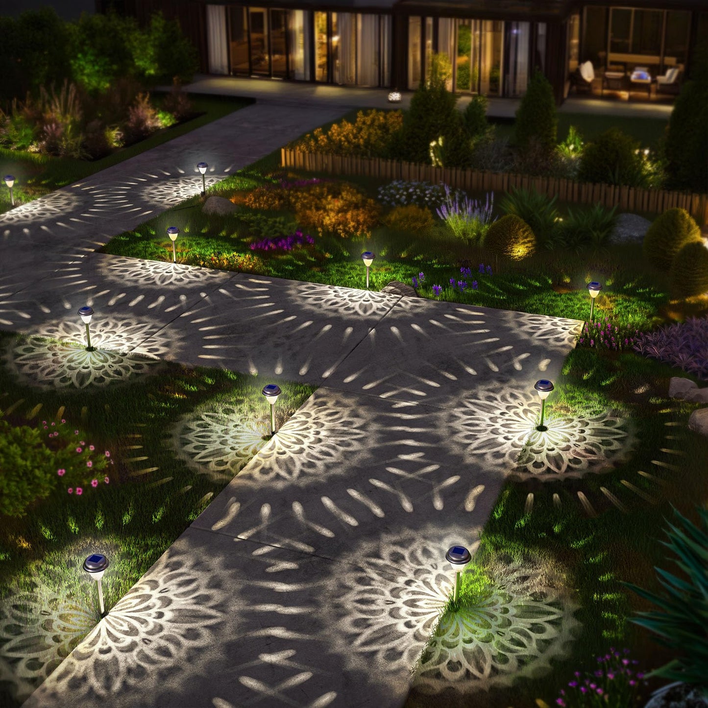 Twinkya 6 Pack Solar Lights Outdoor Waterproof Decorative Solar Garden Light for Outside Bright Led Solar Powered Pathway Landscape Lighting for Yard Path Backyard Walkway Sidewalk Patio Decor (White)