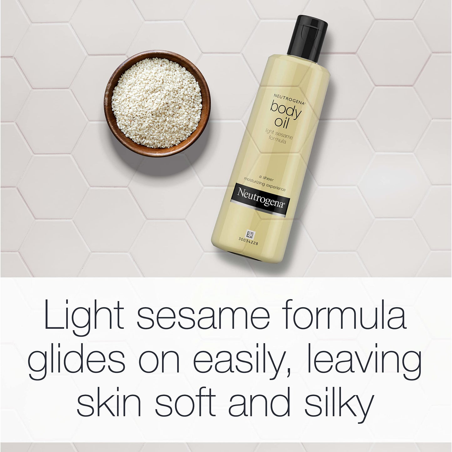 Neutrogena Lightweight Body Oil for Dry Skin, Sheer Body Moisturizer in Light Sesame Formula, 16 fl. oz