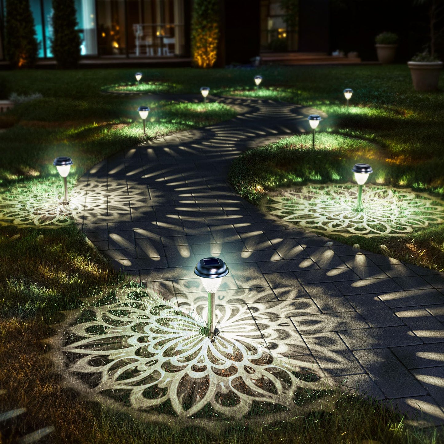 Twinkya 6 Pack Solar Lights Outdoor Waterproof Decorative Solar Garden Light for Outside Bright Led Solar Powered Pathway Landscape Lighting for Yard Path Backyard Walkway Sidewalk Patio Decor (White)