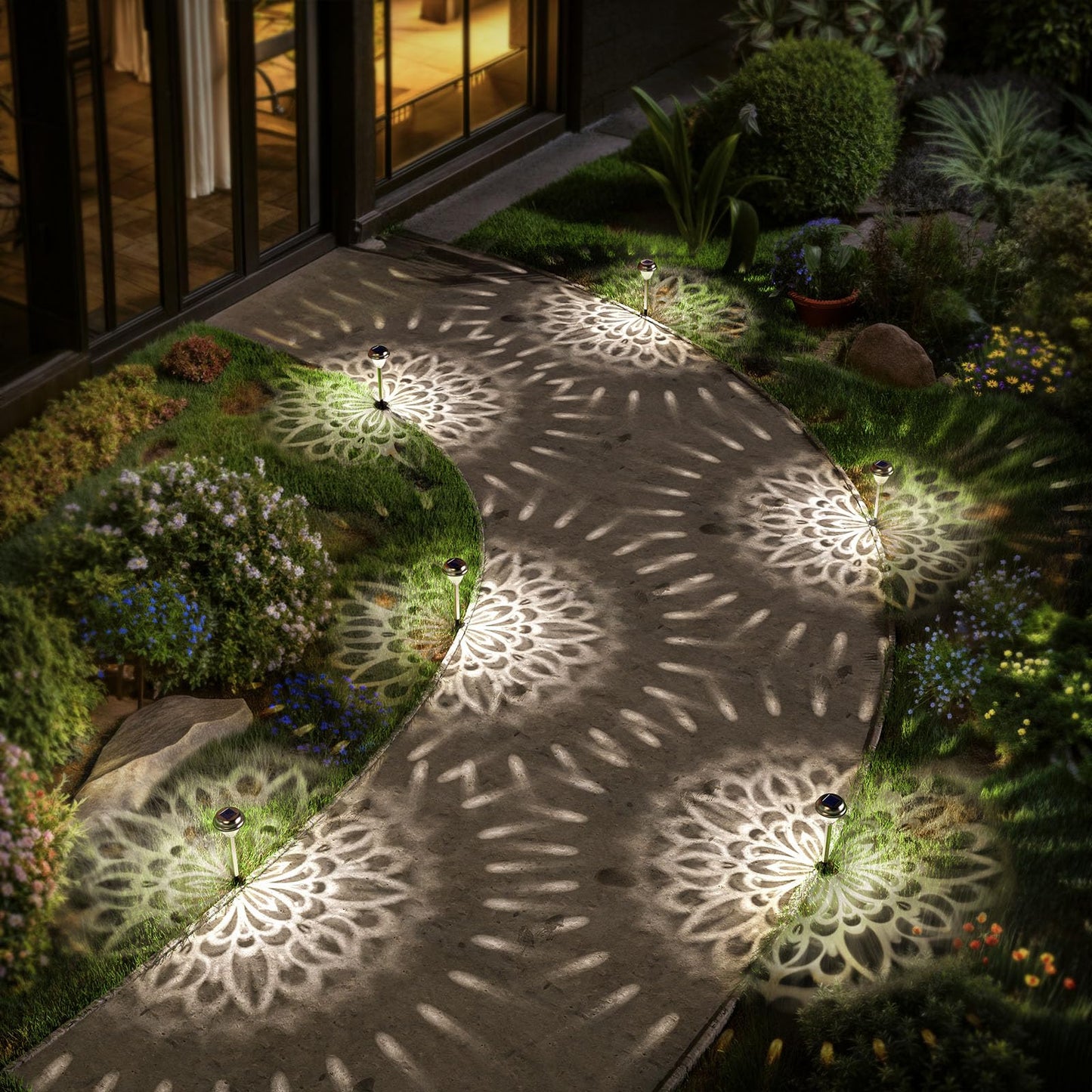 Twinkya 6 Pack Solar Lights Outdoor Waterproof Decorative Solar Garden Light for Outside Bright Led Solar Powered Pathway Landscape Lighting for Yard Path Backyard Walkway Sidewalk Patio Decor (White)