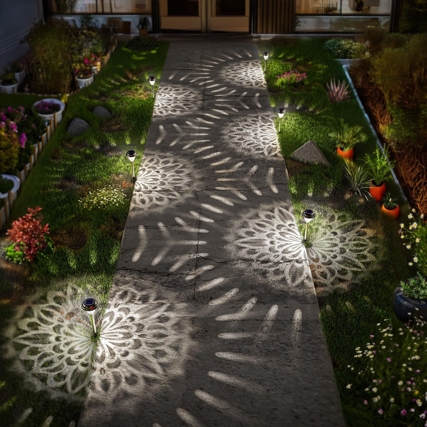 Twinkya 6 Pack Solar Lights Outdoor Waterproof Decorative Solar Garden Light for Outside Bright Led Solar Powered Pathway Landscape Lighting for Yard Path Backyard Walkway Sidewalk Patio Decor (White)