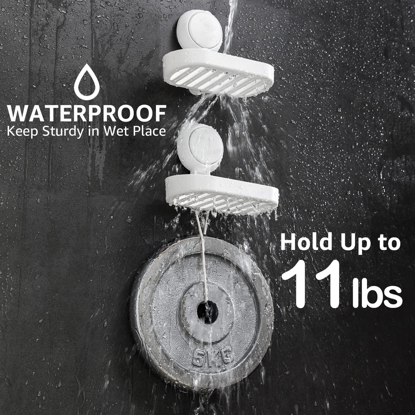 LEVERLOC Soap Holder Suction Cup for Shower, 2 Pack Bar Soap Dish Holder for Shower Wall Mounted NO-Drilling, Plastic Self Draining Removable Vacuum Suction for Bathroom Bathtub Sink