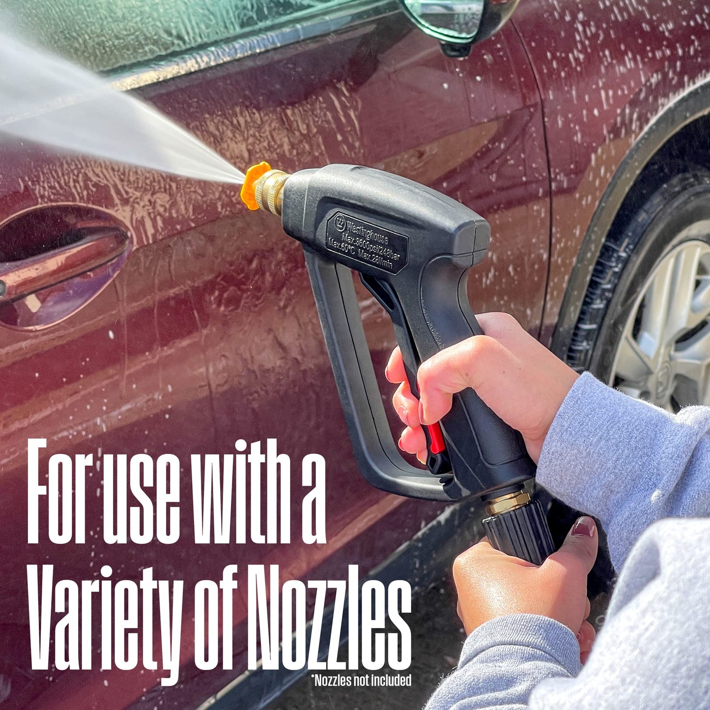 Westinghouse ePX3100 Electric Pressure Washer, 2300 Max PSI 1.76 Max GPM with Anti-Tipping Technology, Onboard Soap Tank, Pro-Style Steel Wand, 5-Nozzle Set, for Cars/Fences/Driveways/Home/Patios